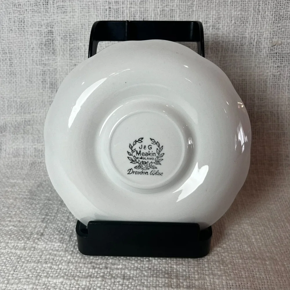 Vintage J.‎ & G. Meakin Ironstone China Tea Saucer Set 4 Dresden Blue 5.5" Plate - Picture 5 of 7